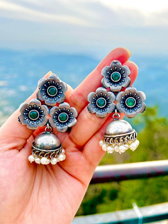 flower jhumka designs for ethnic look