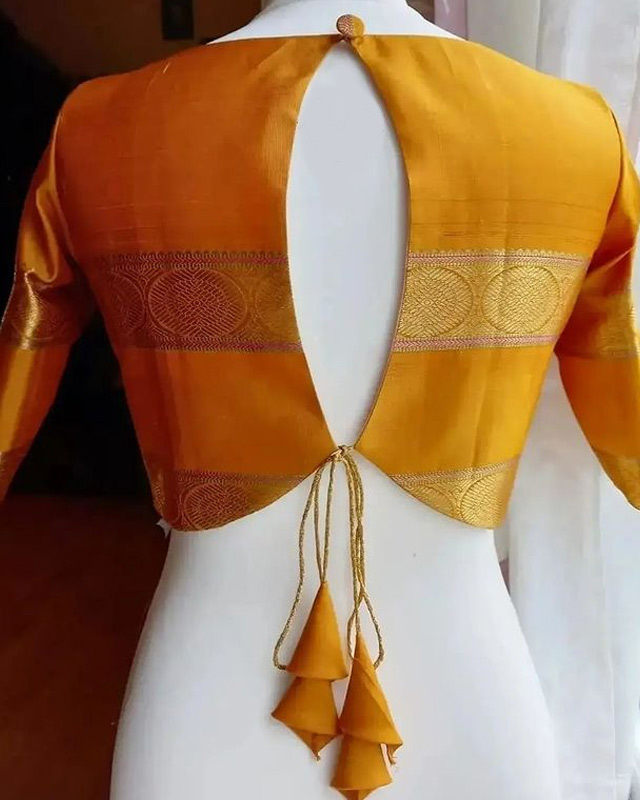 golden blouse back neckline
