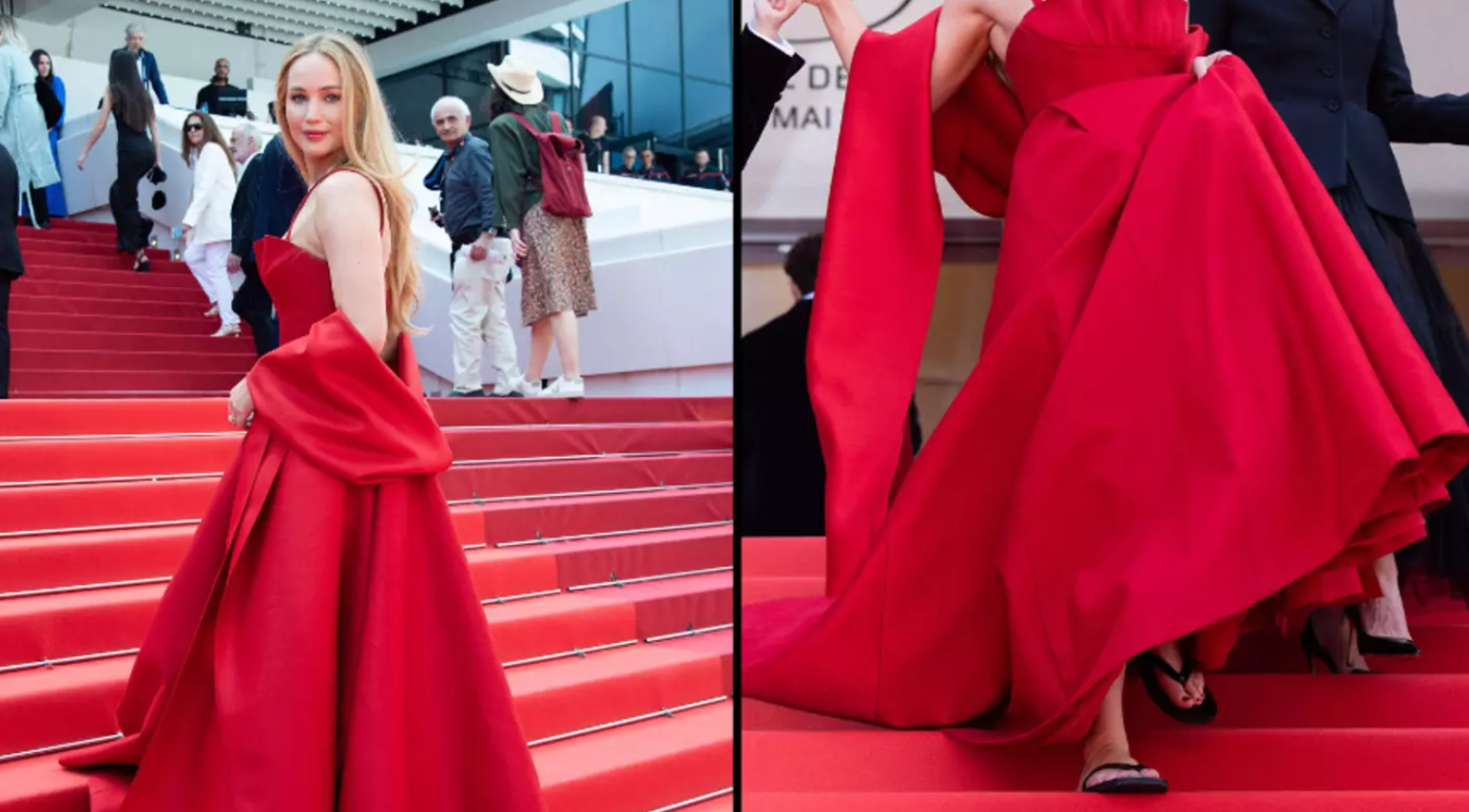 jennifer lawrence no heel at cannes