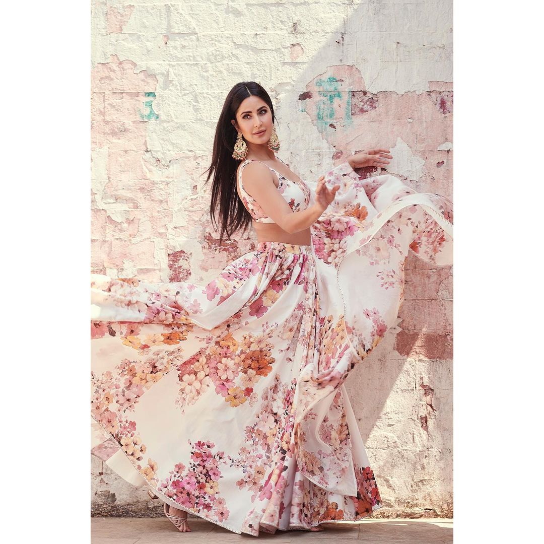 katrina kaif inspired lehenga designs floral