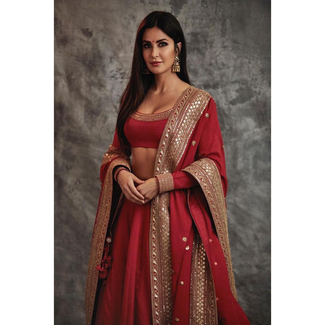 katrina kaif inspired lehenga designs red