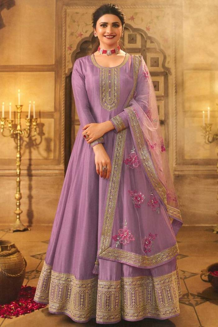 lavender anarkali
