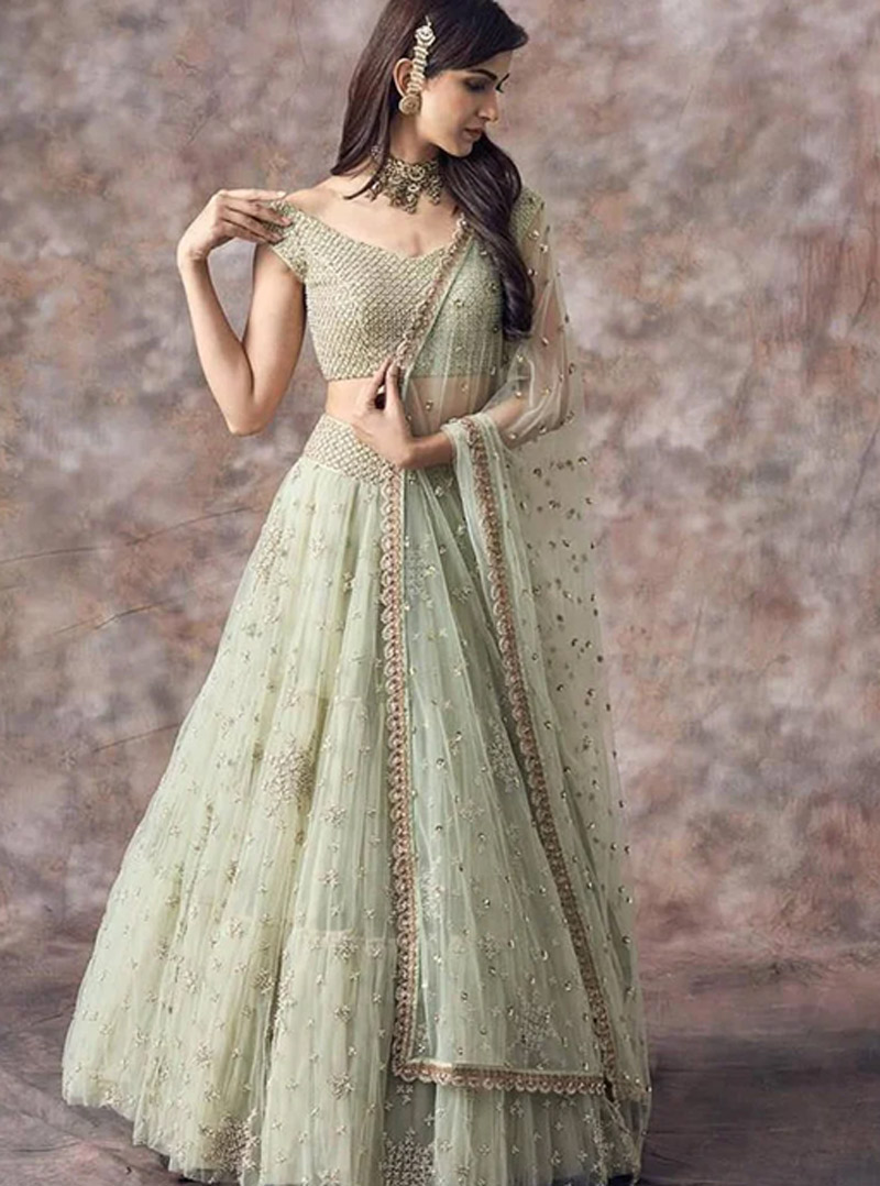 net lehenga for short height girls