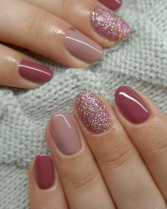 one nail glitter art