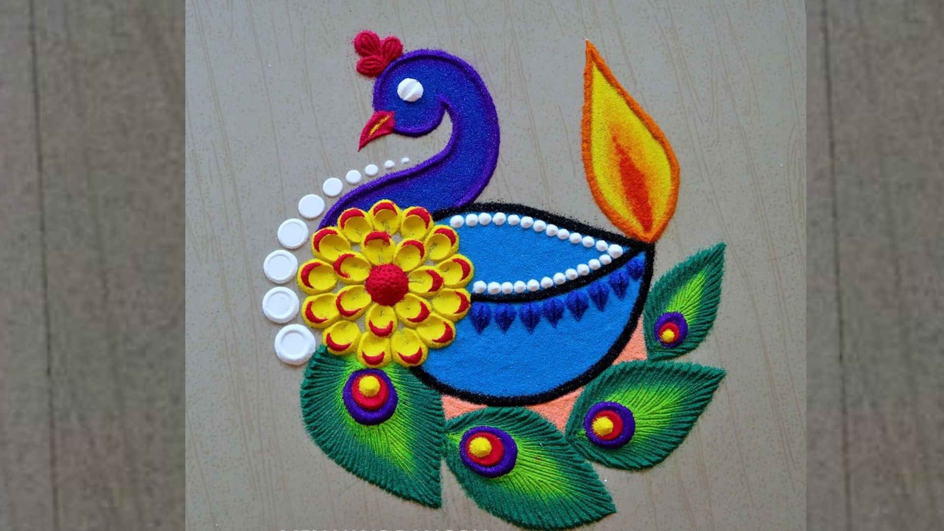 peacock rangoli designs