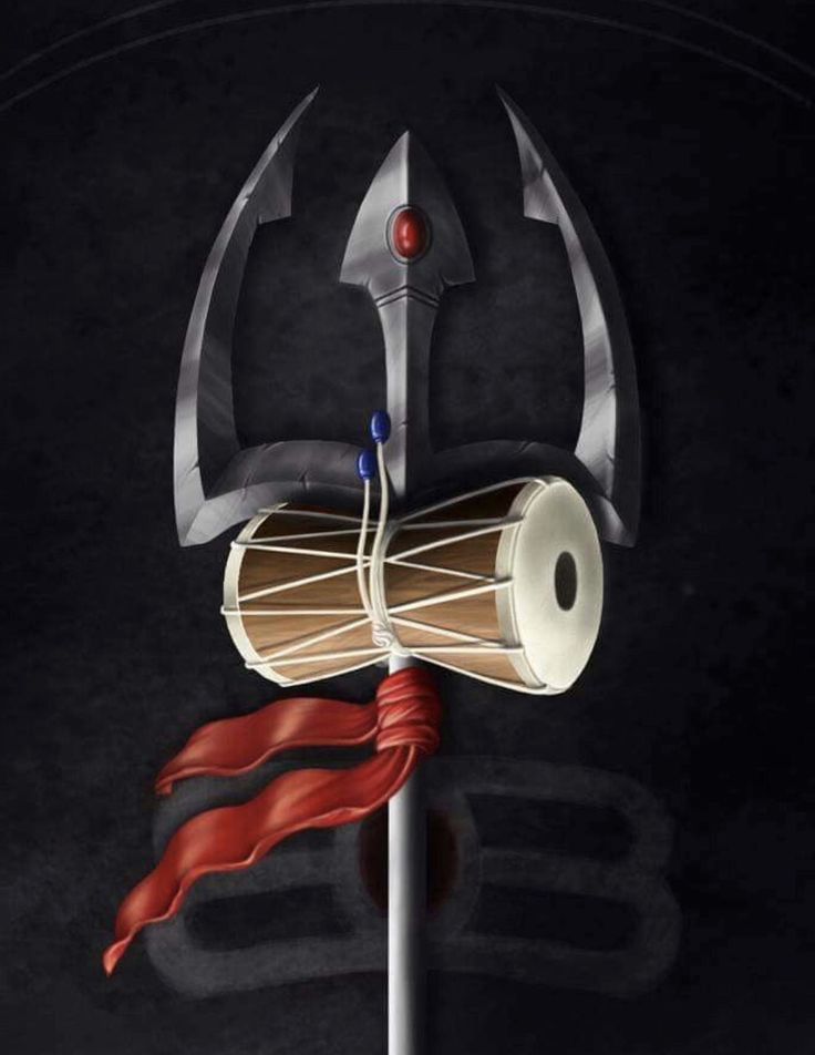 red cloth tied on trishul