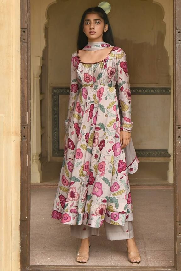 silk printed kurti designs