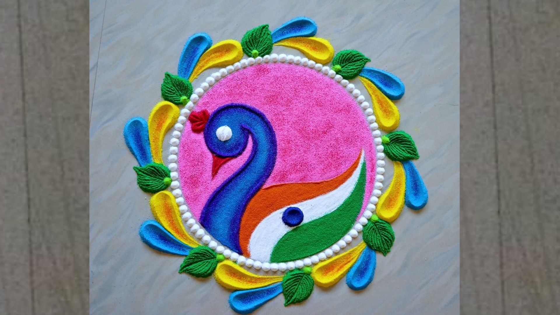 simple mor rangoli