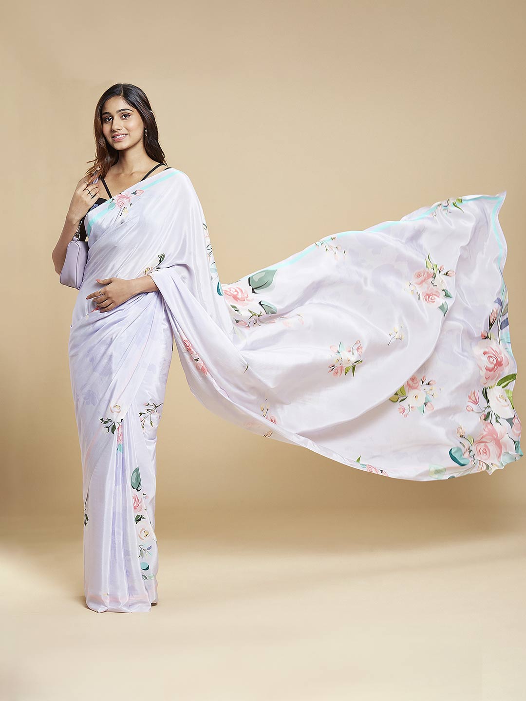 summer wear floral print sarees