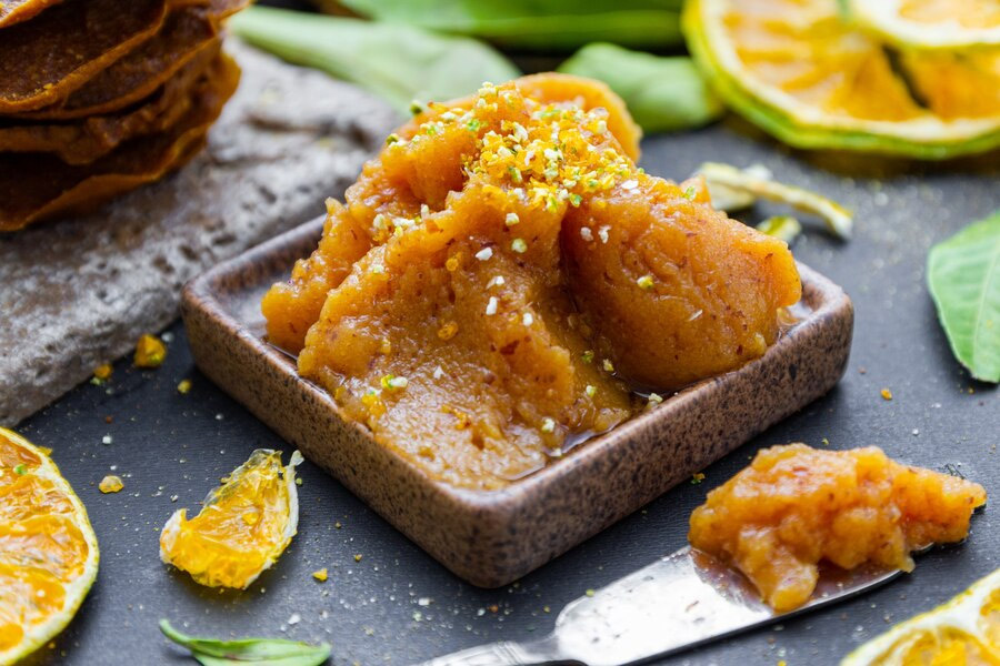 sweet potato halwa with jaggery