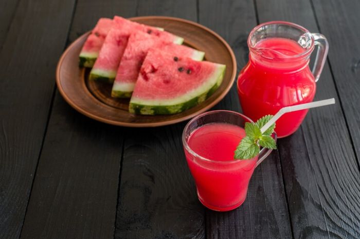 water melon juice inside 
