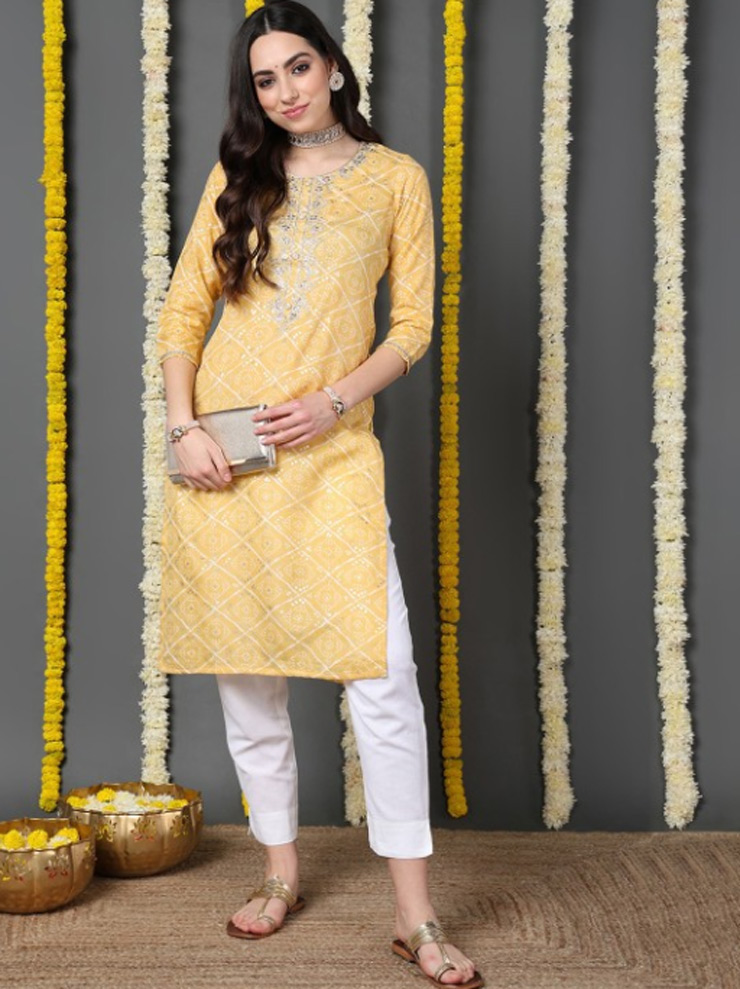 Bandhani Print Cotton Kurti