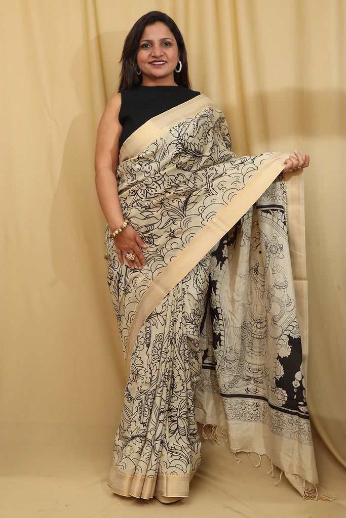 Bangalore Silk Kalamkari Saree Design
