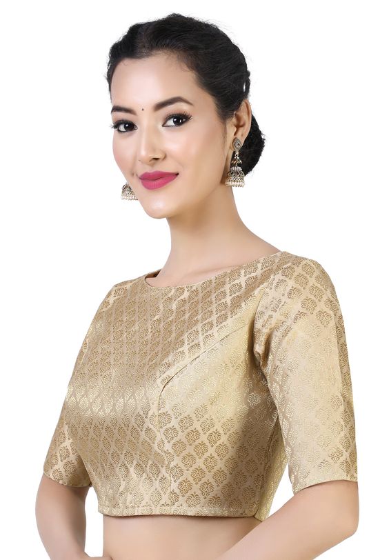 Brocade Golden Blouse Design