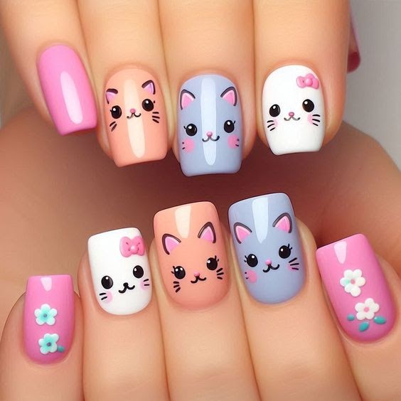 Cat nail art designs