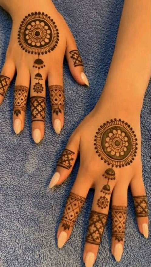 Gol tikki latkan mehndi designs