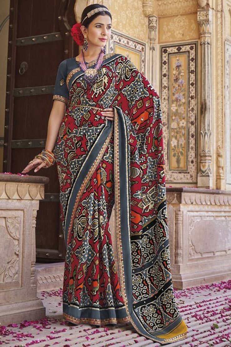 Imposing Printed Patola Silk Saree