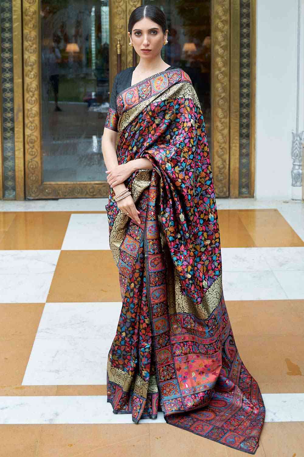 Saree For Ladies| Punjabi Saree Designs| Phulkari Saree designs ...