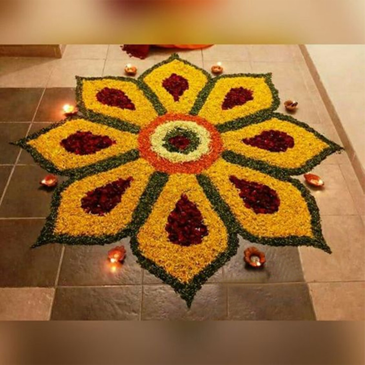 Large Floral Rangoli Design