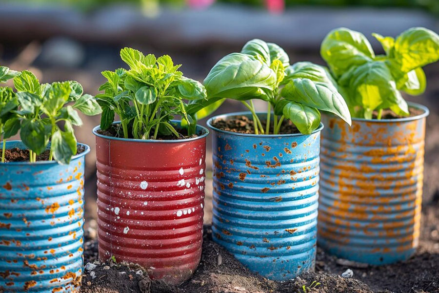 Planting in cardboard box