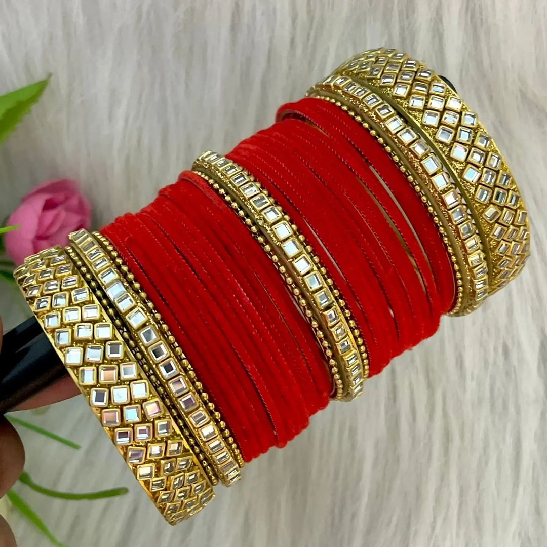 Rs.   only Red kundan bangles set All sizes available ...Customizable as per the colors Worldwide shipping Retail  wholesale both available Ready to ship Minty lady Whatsapp   #trending
