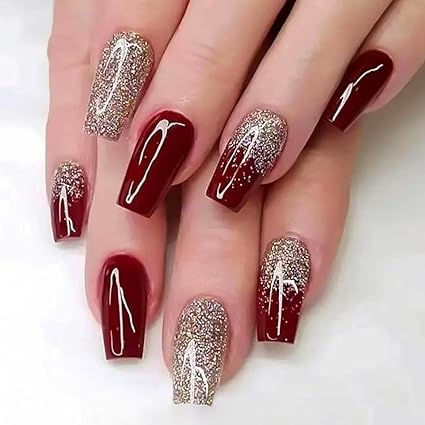 Silver Red Hartalika Teej Nail Art Design