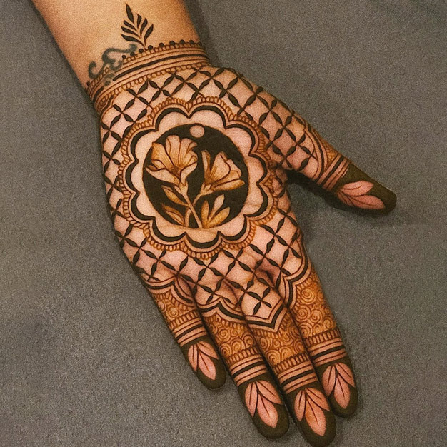 Simple Lotus Mehndi Design