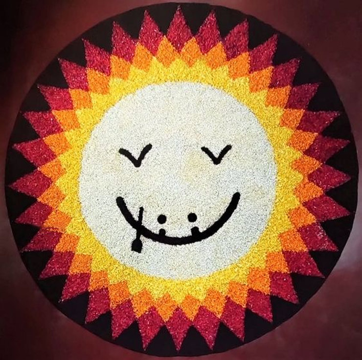 Smiley Rangoli Design