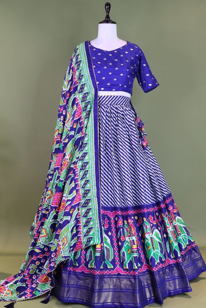 Traditional Soft Dola Silk Lehenga In Bluish Purple  e