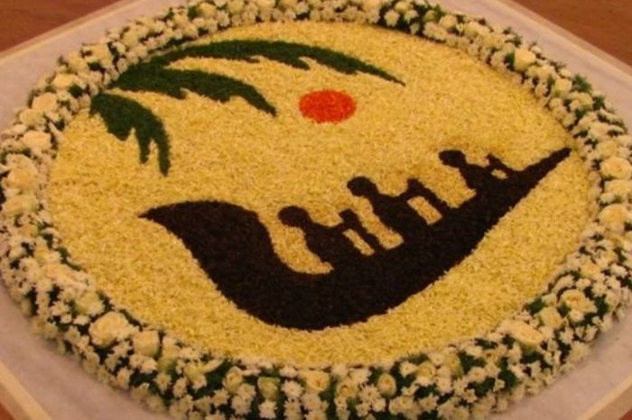 boat rangoli  inside