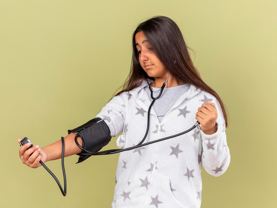 bp measuring girl