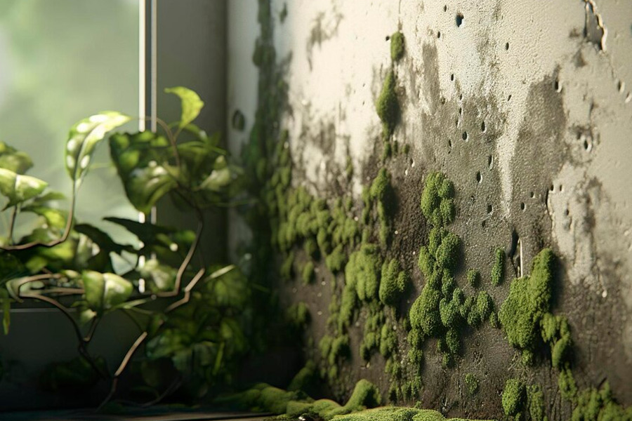 easy way to clean moss from wall