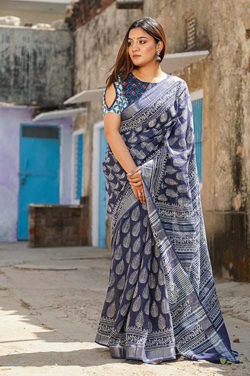 printed border saree