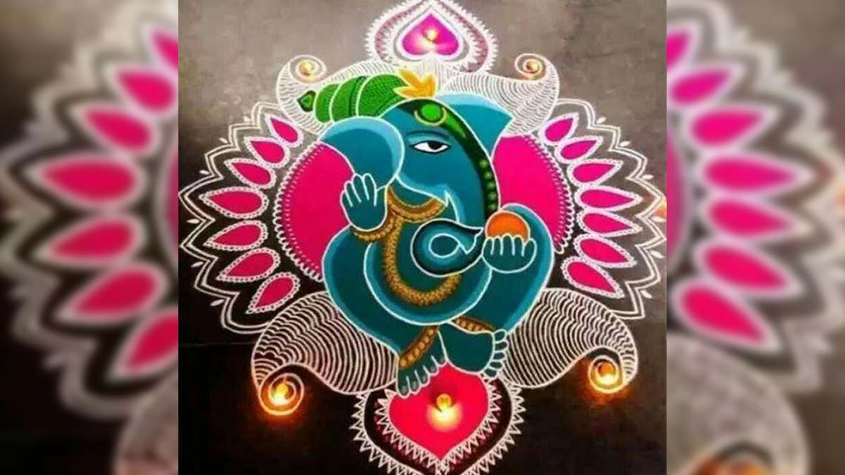 Of Lord Ganesha Rangoli Designs