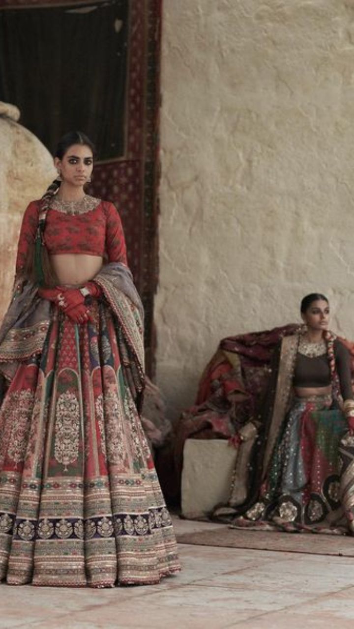 Sabyasachi hot sale striped lehenga