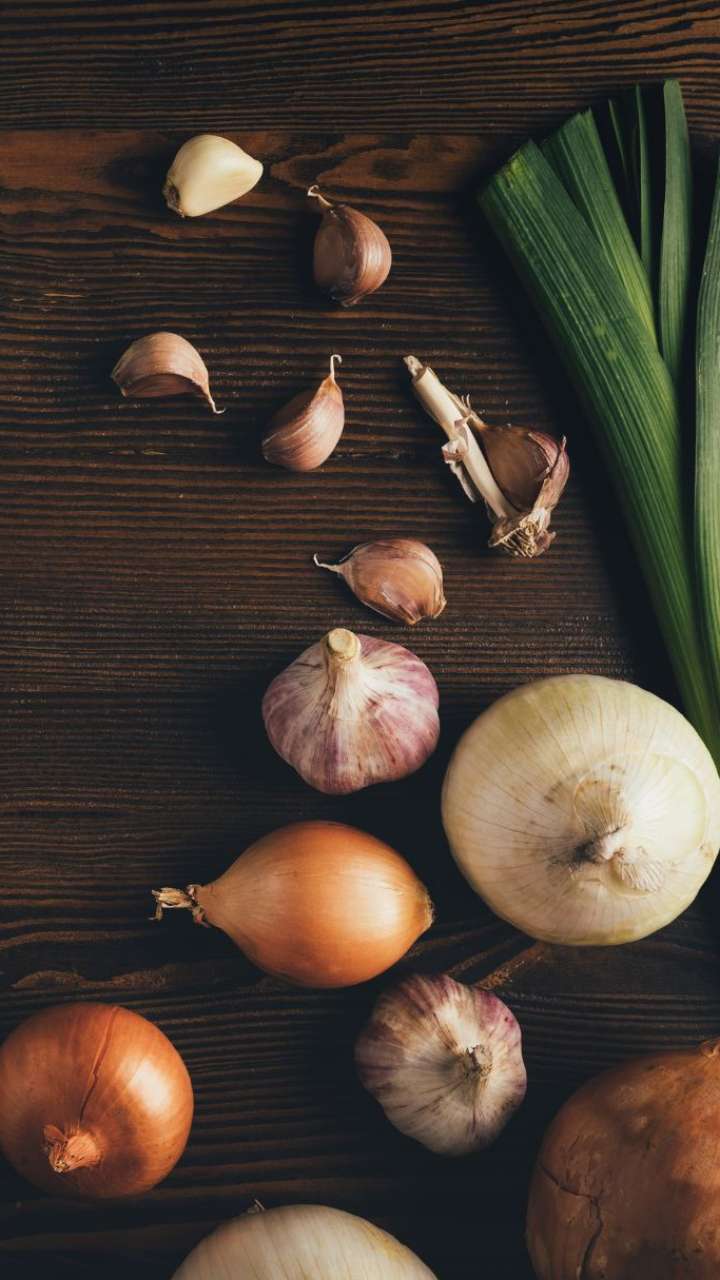 Image Onion Black pepper Allium sativum Food Closeup White