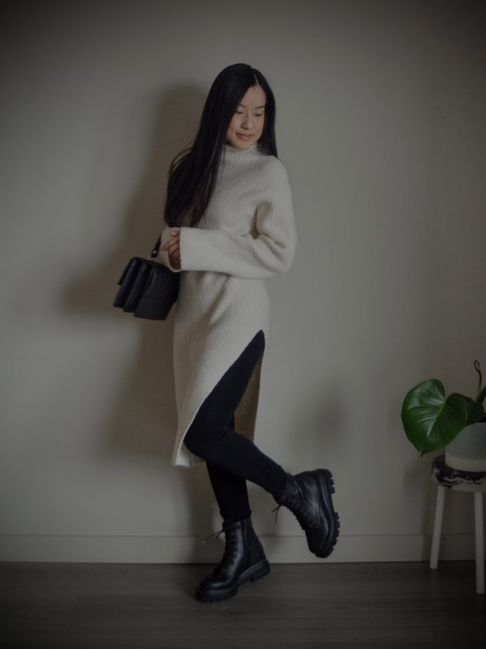 Combo of Little Penguin Hooded Sweater Dress with Black Leggings – The Mom  Store