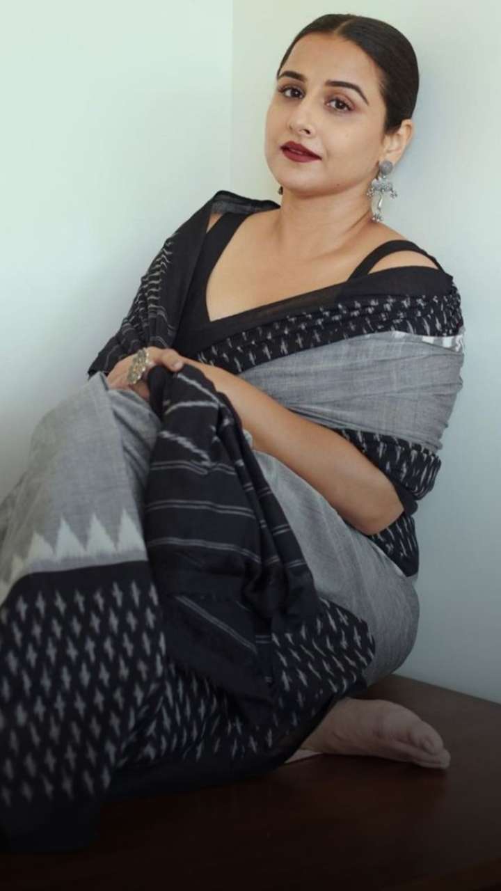 Vidya Balan in a black saree by Aroka! | Fashionworldhub