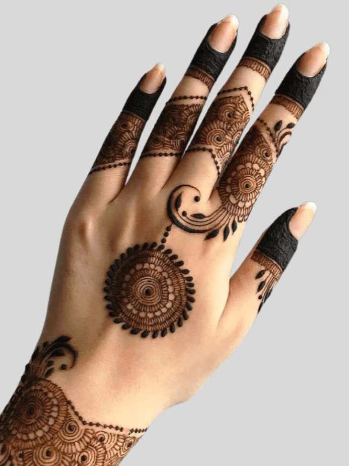 Front Hand Circle Mehndi Design | Simple Ramzan SPecial Mehndi |Gudipadwa  ke liye asan mehndi design - YouTube