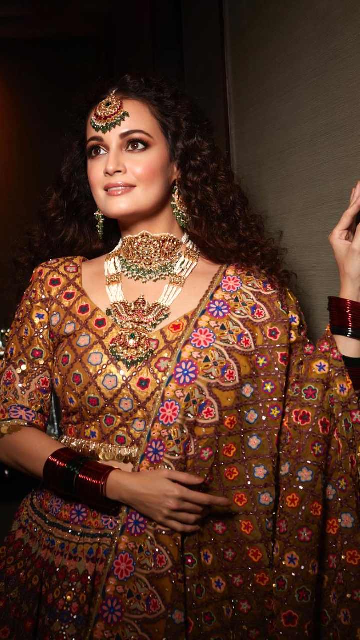 Diya Mirza Red And Blue Havvy Embroidery Velvet Lehngha at Best Price in  Noida | Crafts Villa Pvt. Ltd.