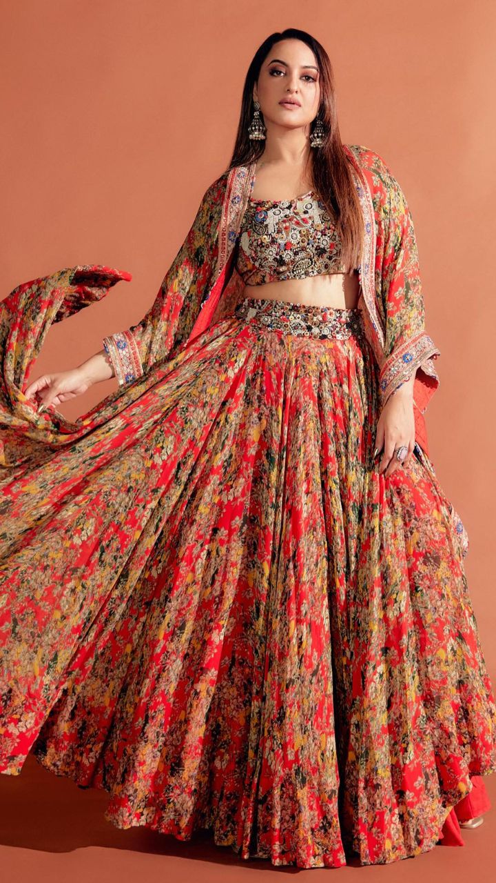 Buy Green Embroidered Pearls And Sequins Tiered Lehenga Set With Shrug For  Women by Merge Design Online at Aza Fashions.