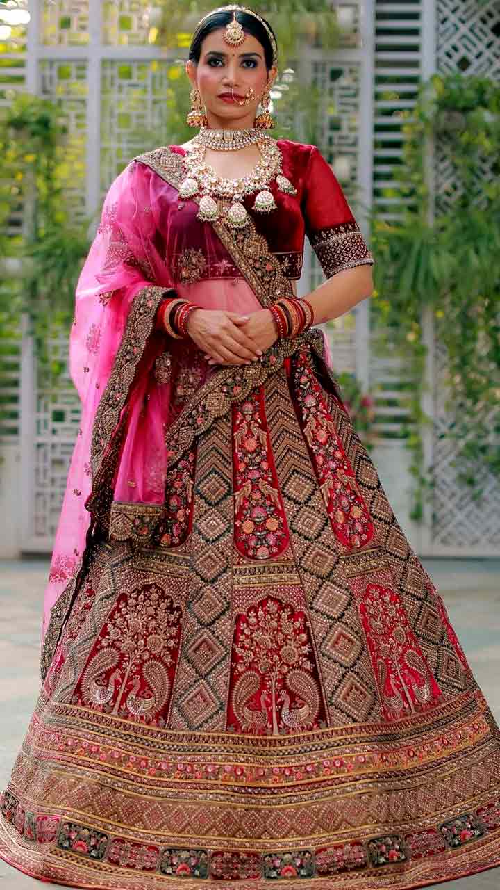 Maroon wedding special designer lehenga choli - G3-GCS0564 | G3fashion.com